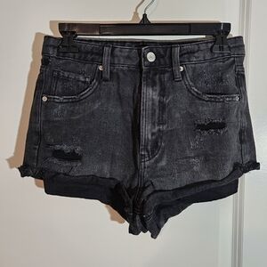 Wild Fable Highest Rise Black-Washed Distressed Denim Cheeky Jean Shorts Women